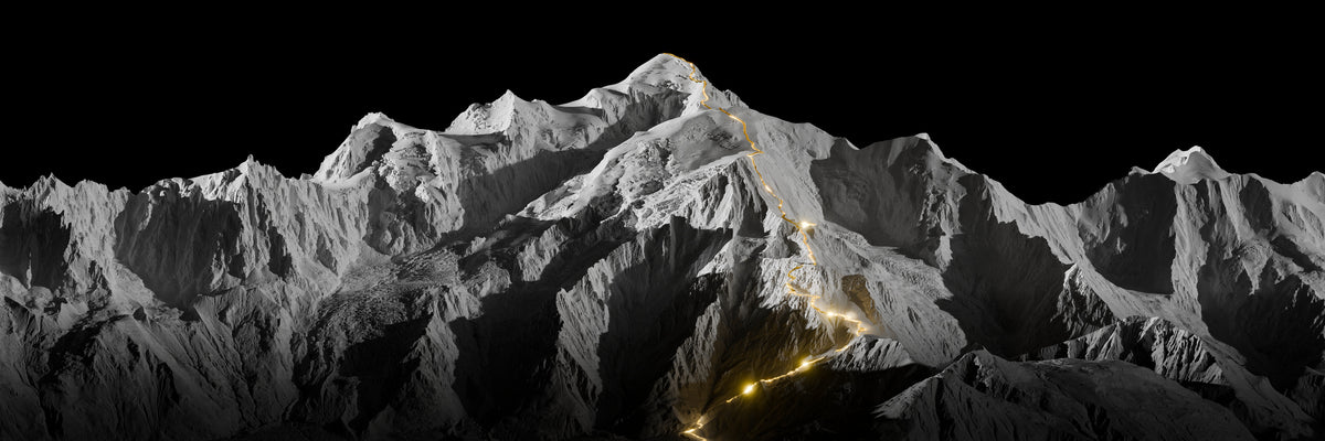 STEIGBILD Mont Blanc, Die Linie: goldene Route